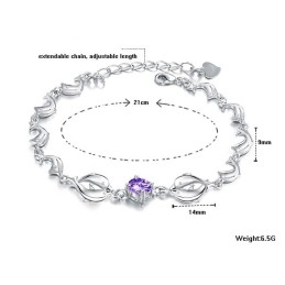 Duurzame, In Gebruik Zijnde, Vrouwelijke Dolfijnvormige Platina Titanium Armband Met Diamant