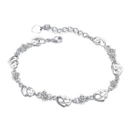 Duurzame, In Gebruik Zijnde, Vrouwelijke Platina Titanium Armband Met Diamant