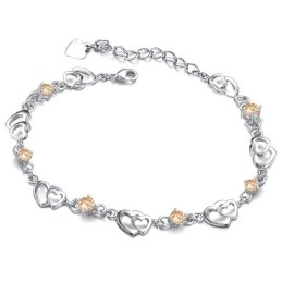 Duurzame, In Gebruik Zijnde, Vrouwelijke Platina Titanium Armband Met Diamant