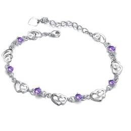 Duurzame, In Gebruik Zijnde, Vrouwelijke Platina Titanium Armband Met Diamant