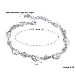 Duurzame, In Gebruik Zijnde, Vrouwelijke Platina Titanium Armband Met Diamant