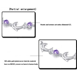 Hoogwaardige Vrouwelijke Dolfijnvormige Titanium Armband Met Diamant