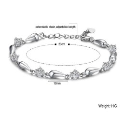 Kwaliteit En Kwantiteit Gegarandeerde Vrouwelijke Platina Titanium Armband Met Diamant