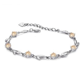 Volledig In Specificaties: Vrouwelijke Platina Plating Titanium Armband Met Diamant