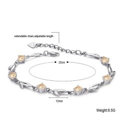 Volledig In Specificaties: Vrouwelijke Platina Plating Titanium Armband Met Diamant