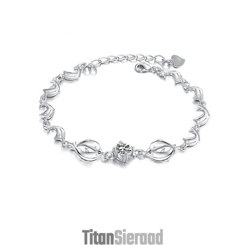 Betrouwbare Kwaliteit Vrouwelijke Dolfijnvorm Platina Titanium Armband Met Diamant Betrouwbare Kwaliteit Vrouwelijke Dolfijnvorm Platina Titanium Armband Met Diamant