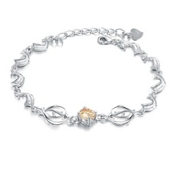 Betrouwbare Kwaliteit Vrouwelijke Dolfijnvorm Platina Titanium Armband Met Diamant