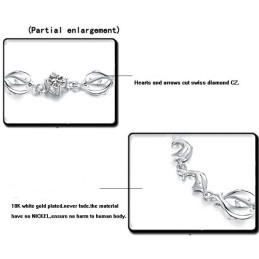 Betrouwbare Kwaliteit Vrouwelijke Dolfijnvorm Platina Titanium Armband Met Diamant