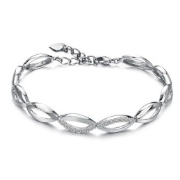 De Koningin Van De Kwaliteit Van Een Platina-Geplateerde Titanium Armband Voor Dames Met Diamant