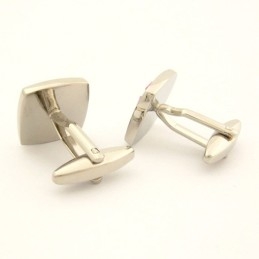 Titanium Ivoor Diagonale Streep Elegance Schelp Manchetknopen