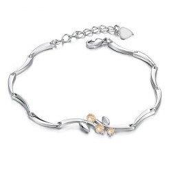 Kwaliteit En Kwantiteit Gegarandeerde Vrouwelijke Platina Titanium Armband Met Diamant