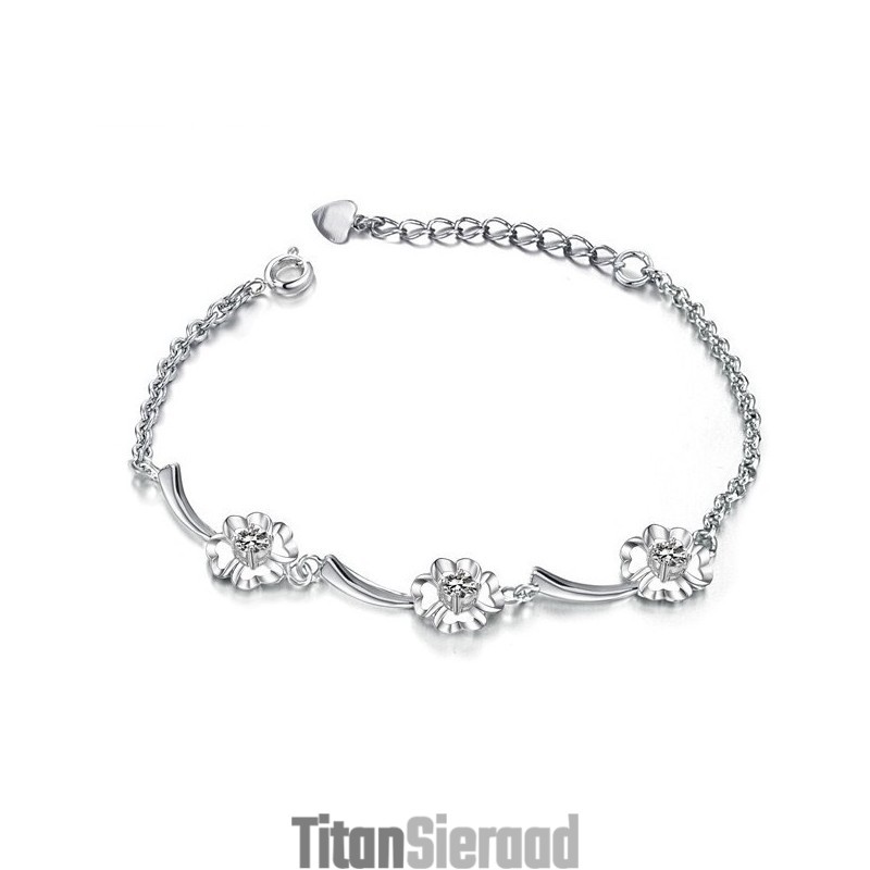 Duurzame, In Gebruik Zijnde, Vrouwelijke Klavervormige Platina Titanium Armband Duurzame, In Gebruik Zijnde, Vrouwelijke Klavervormige Platina Titanium Armband