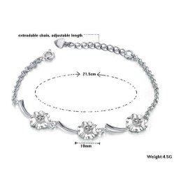 Duurzame, In Gebruik Zijnde, Vrouwelijke Klavervormige Platina Titanium Armband