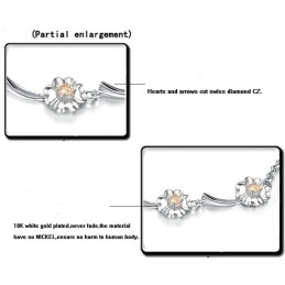 Duurzame, In Gebruik Zijnde, Vrouwelijke Klavervormige Platina Titanium Armband