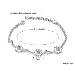 Duurzame, In Gebruik Zijnde, Vrouwelijke Klavervormige Platina Titanium Armband