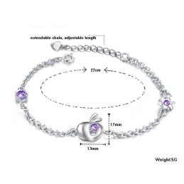 Compleet In Specificaties Vrouwelijke Appelvorm Titanium Armband Met Diamant