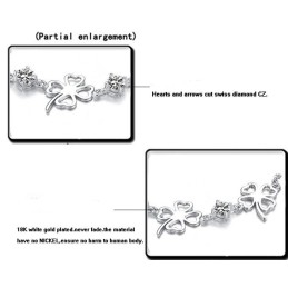 Uitstekende Kwaliteit Vrouwelijke Klavervorm Platina Titanium Armband