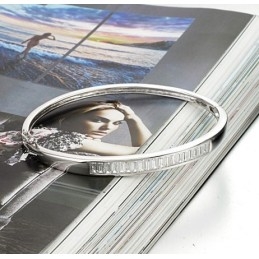 Betrouwbare Kwaliteit Vrouwelijke Allergievrije Platina Plating Titanium Armband Met Diamant