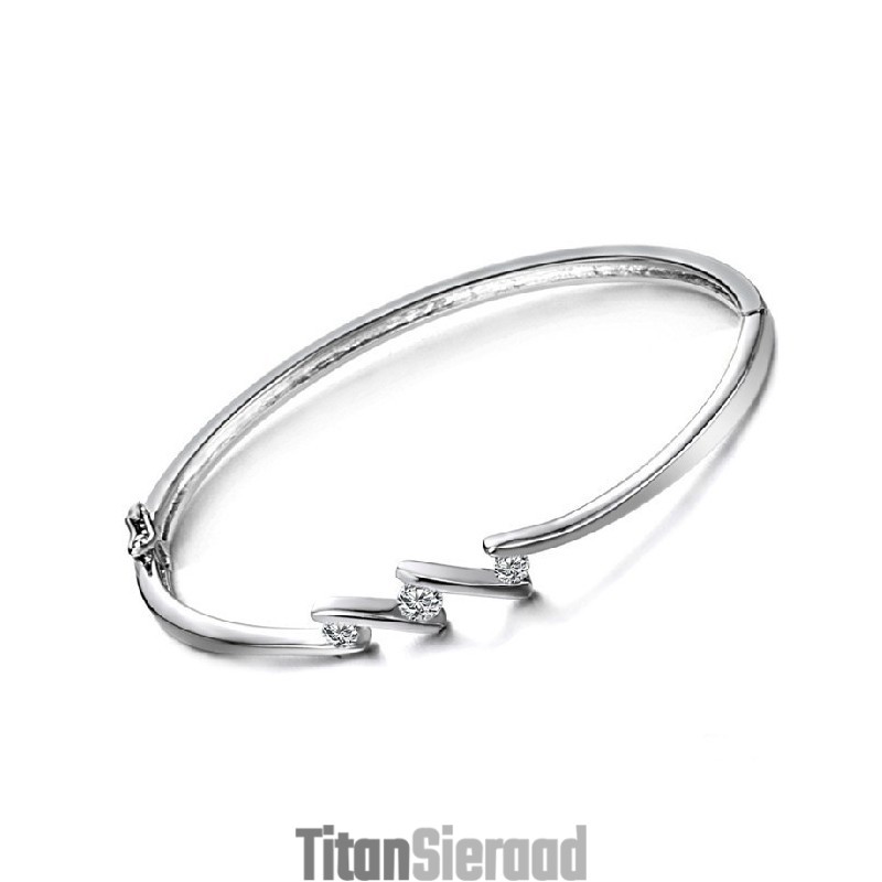 Kwaliteit En Kwantiteit Gegarandeerd. Allergievrije Platina Plating Titanium Armband Voor Dames Met Strass. Kwaliteit En Kwantiteit Gegarandeerd. Allergievrije Platina Plating Titanium Armband Voor Dames Met Strass.