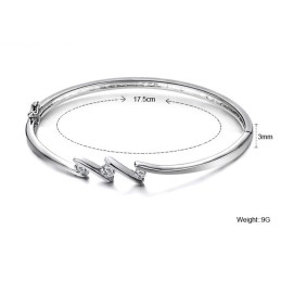 Kwaliteit En Kwantiteit Gegarandeerd. Allergievrije Platina Plating Titanium Armband Voor Dames Met Strass.
