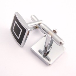 Vierkante Manchetknopen Van Titanium En Zwart Ip-Geplateerd