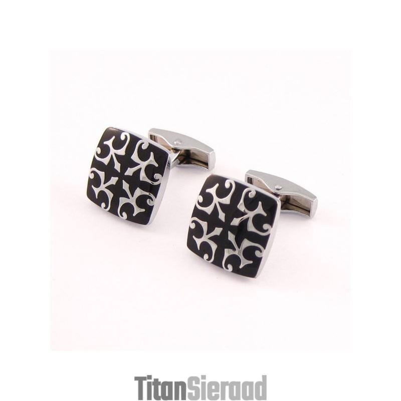 Titanium En Zwart Ip-Geplateerde The Sword Manchetknopen