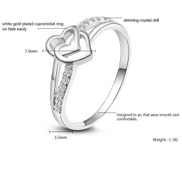 Uitstekende Kwaliteit Vrouwelijke Sweetheart Platina Titanium Ring