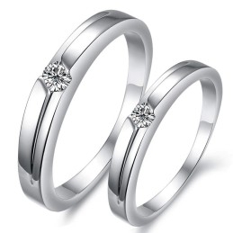Stabiele Kwaliteit Platina Titanium Ring Voor Geliefden Met Strass