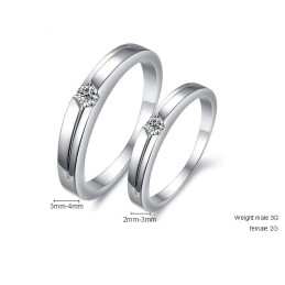 Stabiele Kwaliteit Platina Titanium Ring Voor Geliefden Met Strass