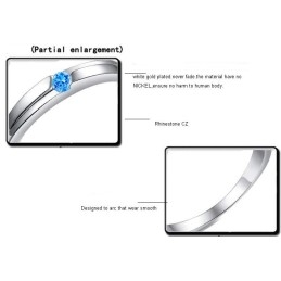 Uitstekende Kwaliteit Blauwe Platina Titanium Ring Voor Geliefden Met Strass