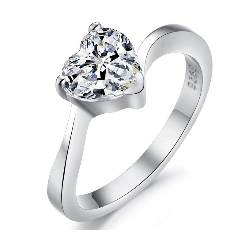De Koningin Van De Kwaliteit, Vrouwelijke Sweetheart Platina Titanium Ring Met Strass De Koningin Van De Kwaliteit, Vrouwelijke Sweetheart Platina Titanium Ring Met Strass