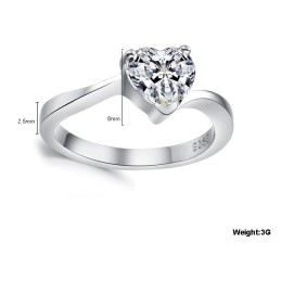 De Koningin Van De Kwaliteit, Vrouwelijke Sweetheart Platina Titanium Ring Met Strass
