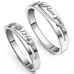 Hoogwaardige Platina Titanium Ring Voor Geliefden
