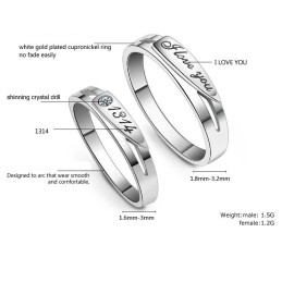 Hoogwaardige Platina Titanium Ring Voor Geliefden