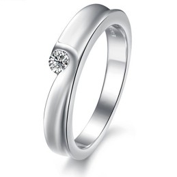 Stabiele Kwaliteit Platina Titanium Ring Voor Geliefden Met Strass
