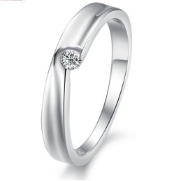 Stabiele Kwaliteit Platina Titanium Ring Voor Geliefden Met Strass