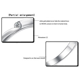 Stabiele Kwaliteit Platina Titanium Ring Voor Geliefden Met Strass