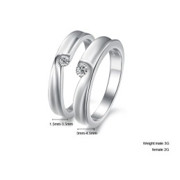 Stabiele Kwaliteit Platina Titanium Ring Voor Geliefden Met Strass