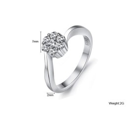 Kwaliteit En Kwantiteit Gegarandeerde Vrouwelijke Platina Titanium Ring Met Strass