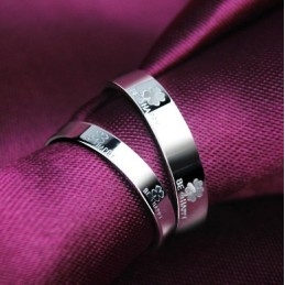 Bekend Om Zijn Hoogwaardige Klavervormige Platina Plating Titanium Ring Voor Geliefden