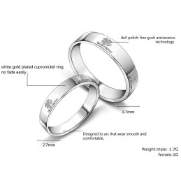 Bekend Om Zijn Hoogwaardige Klavervormige Platina Plating Titanium Ring Voor Geliefden