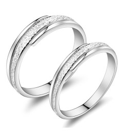 Brede Variaties Parelgaren Platina Plating Titanium Ring Voor Geliefden