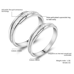 Brede Variaties Parelgaren Platina Plating Titanium Ring Voor Geliefden