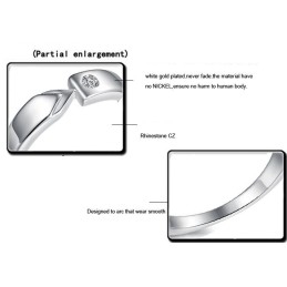Hoogwaardige Platina Titanium Ring Voor Geliefden Met Strass