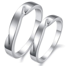 Kwaliteit En Kwantiteit Gegarandeerd. Beknopte Platina-Plating Titanium Ring Voor Geliefden.