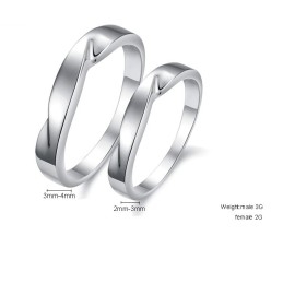 Kwaliteit En Kwantiteit Gegarandeerd. Beknopte Platina-Plating Titanium Ring Voor Geliefden.