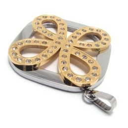 Mode Klavertje Vier Titanium Hanger - Gratis Chian