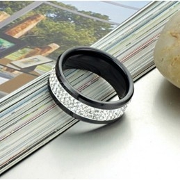 Uitstekende Kwaliteit Zwarte Wolfraam Keramische Ring Met Strass