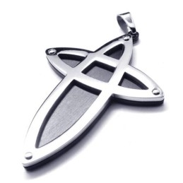 Nieuwe Stijl Titanium Kruishanger - Gratis Chian