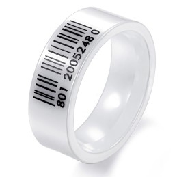 De Koningin Van De Hoogwaardige Witte Streepjescode Wolfraam Keramische Ring